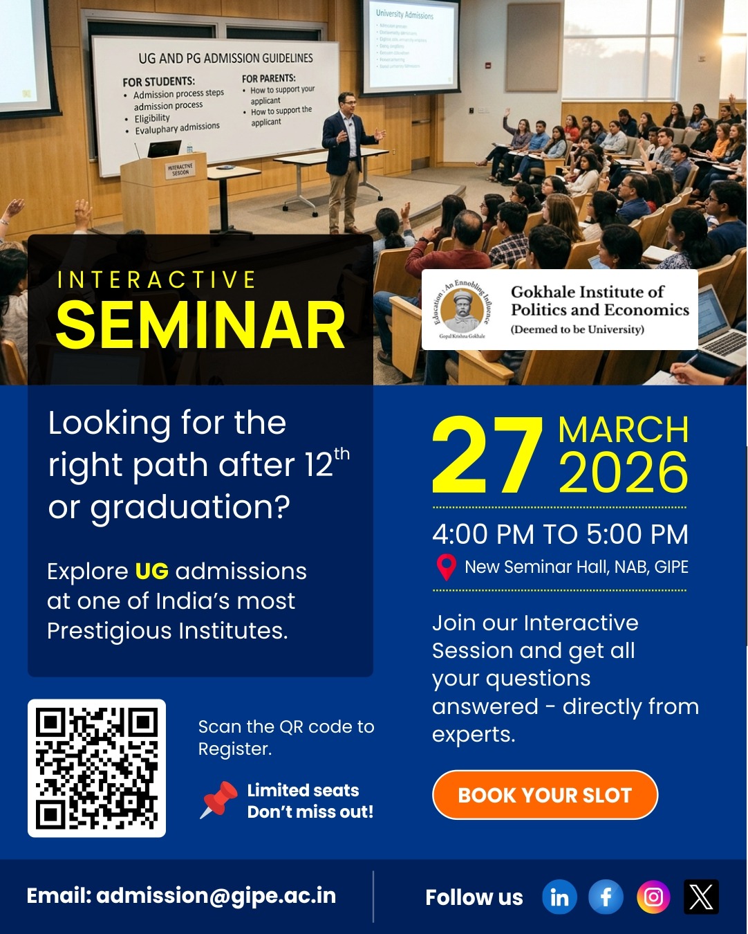 Admission Seminar: UG Programmes