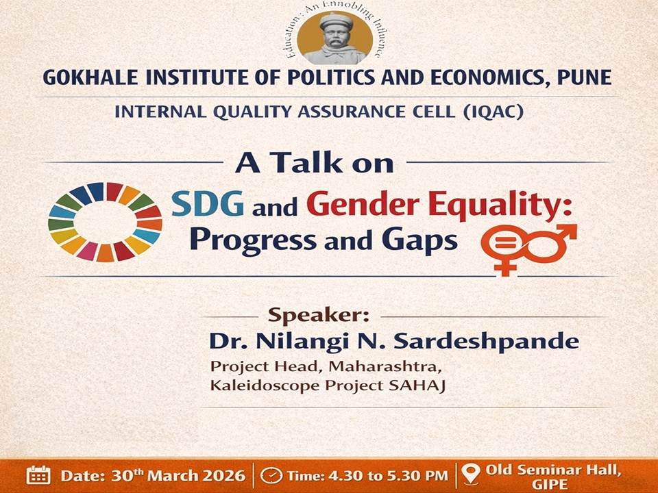 Talk on 'SDG and Gender Equality: Progress and Gaps'